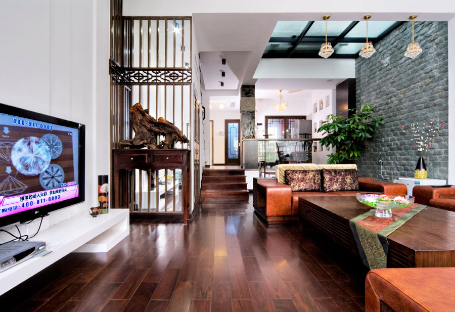 某復式別墅傳統中式裝修效果圖